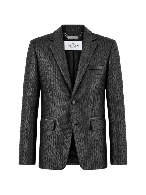 Philipp Plein weaved leather blazer
