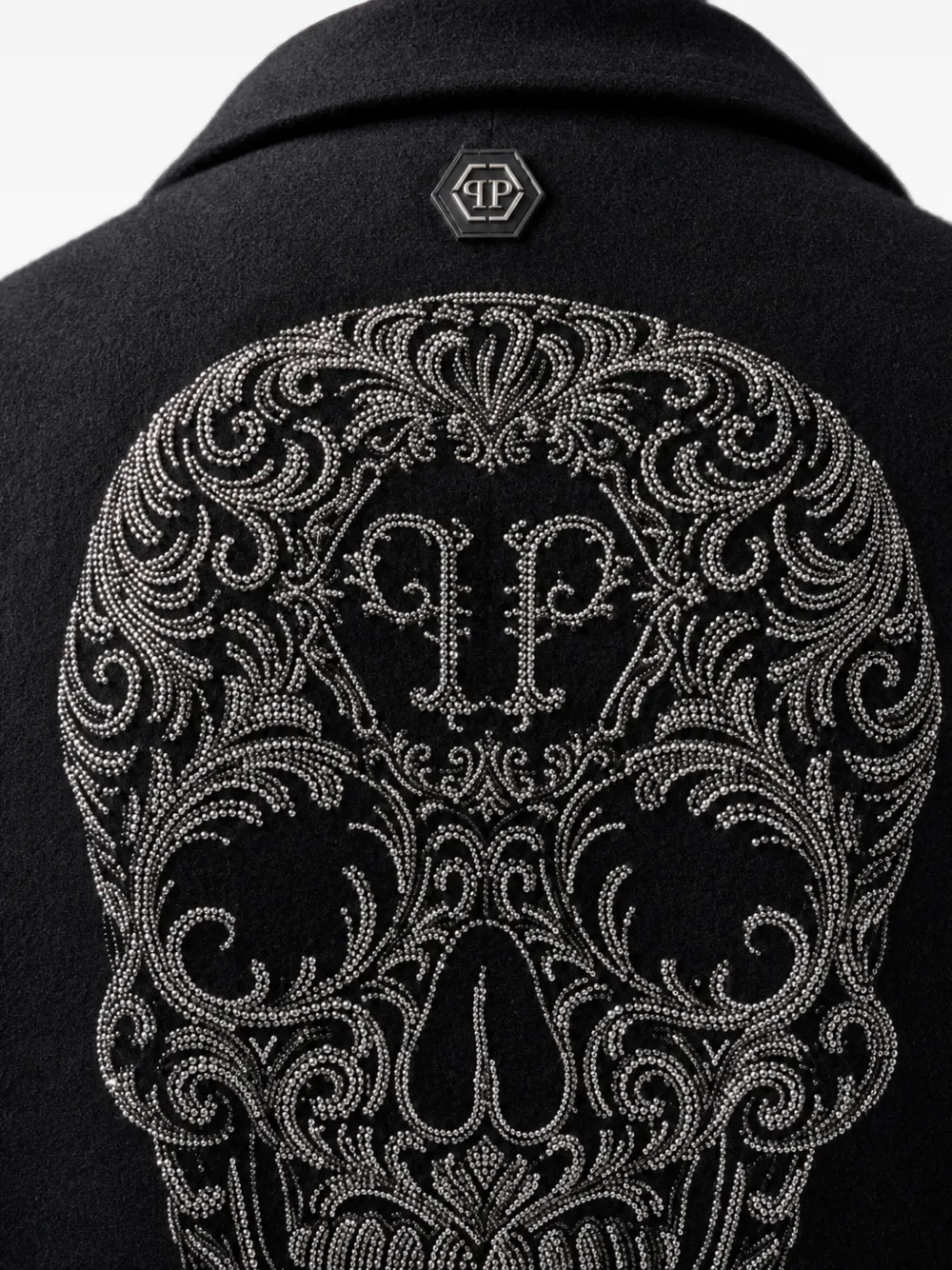 Philipp Plein Jas met barok doodskop Zwart