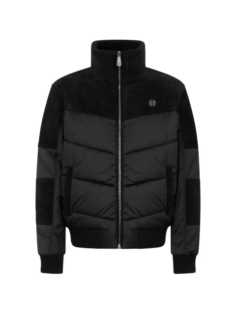 Philipp Plein matte nylon puffer jacket with cocco inserts