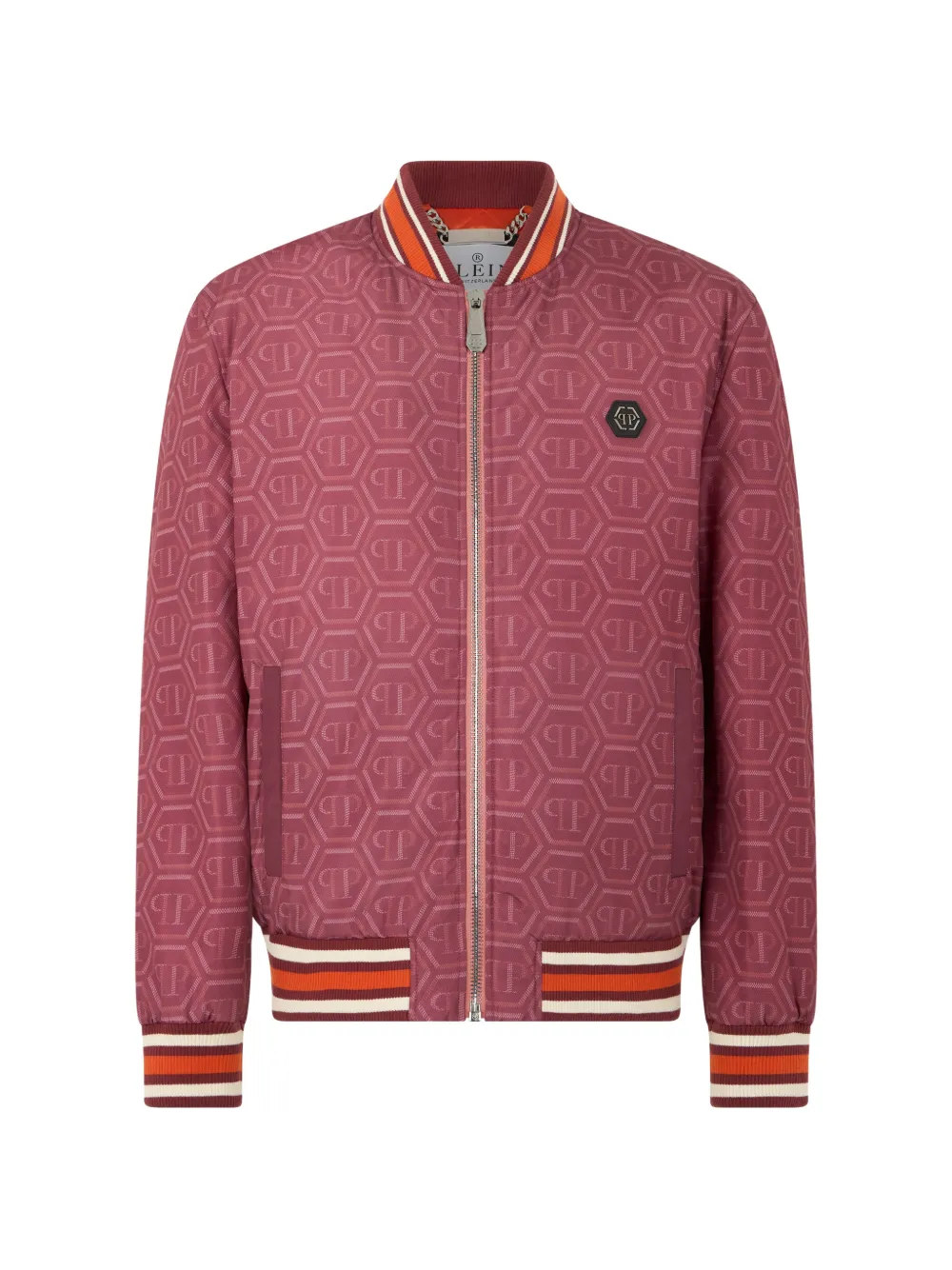 Philipp Plein Bomber con stampa monogramma - Rosso