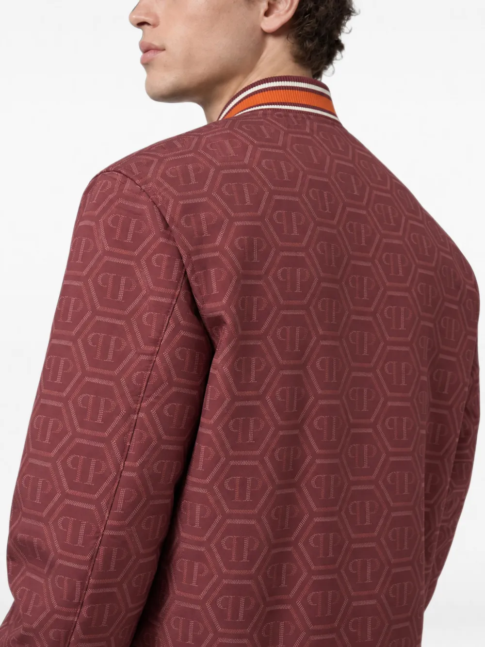 Philipp Plein Bomberjack met monogramprint Rood