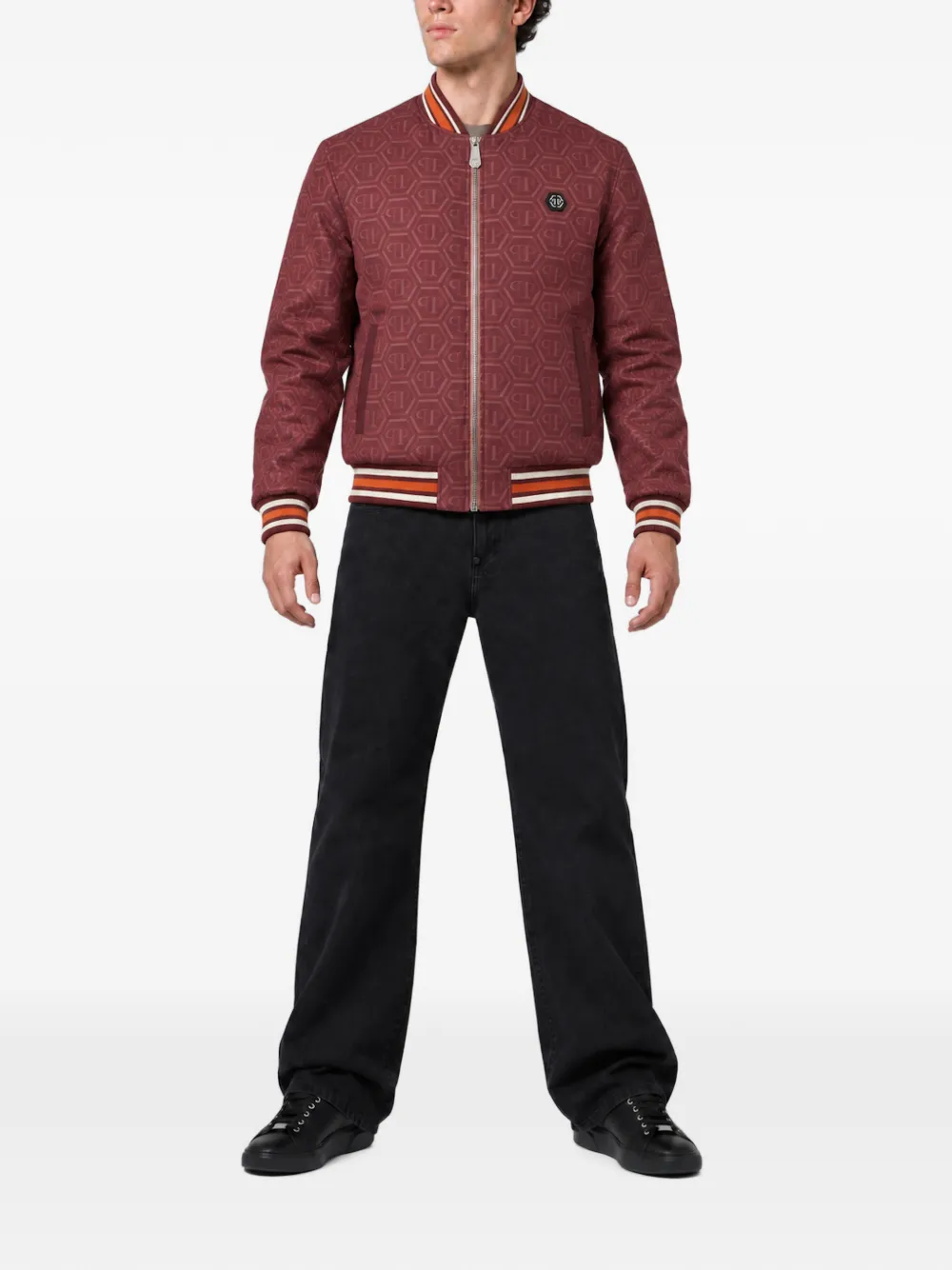 Philipp Plein Bomberjack met monogramprint Rood