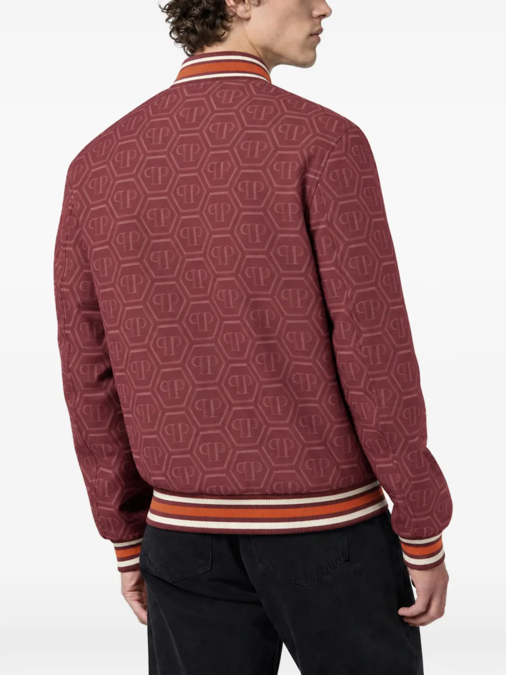 Philipp Plein Bomberjack met monogramprint Rood