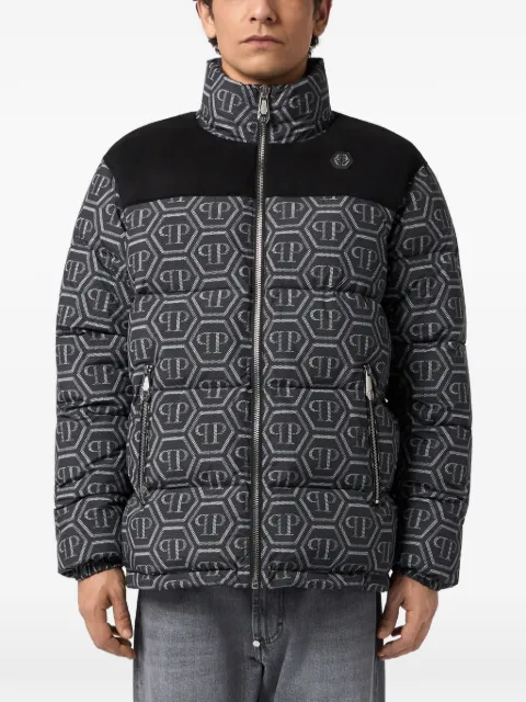 Philipp Plein Gefütterte Jacke mit Monogramm-Print