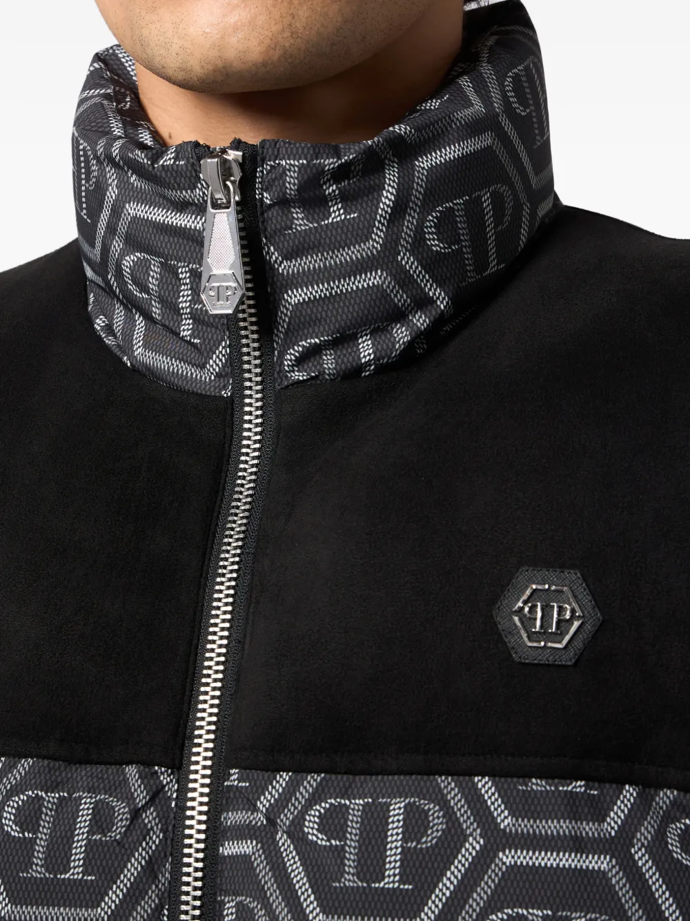 Philipp Plein Bodywarmer met monogramprint Zwart