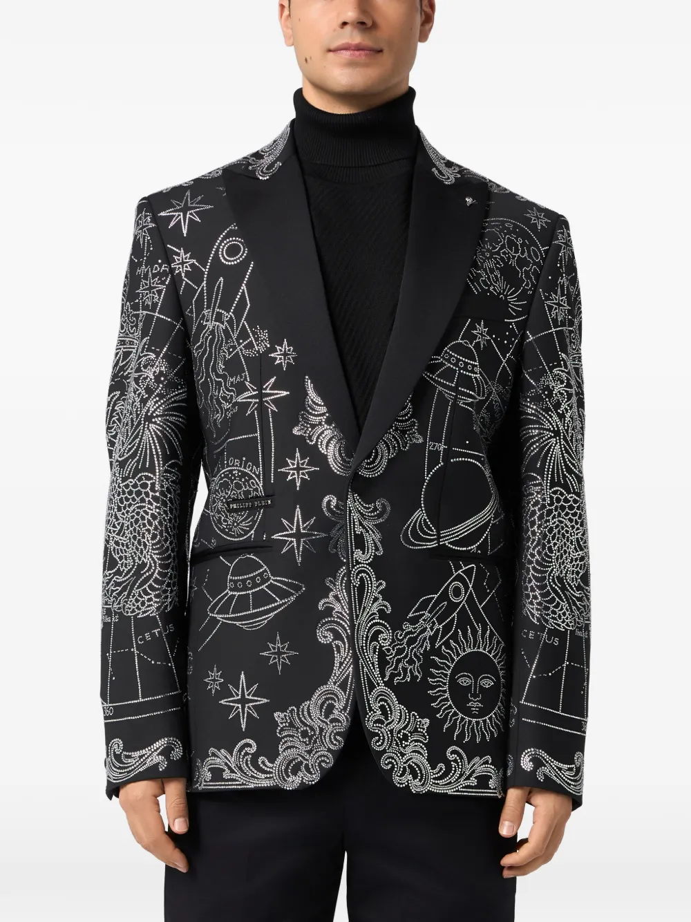 Philipp Plein Blazer met sterrenbeeld-detail Zwart