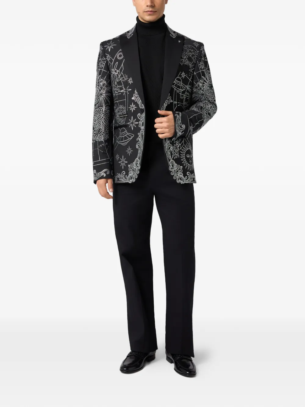 Philipp Plein Blazer met sterrenbeeld-detail Zwart