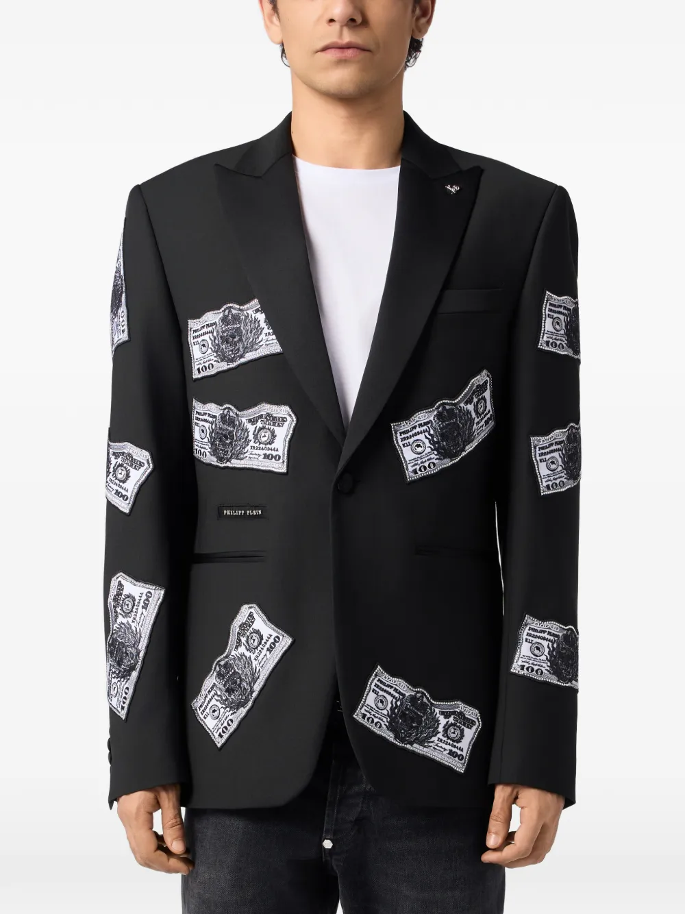 Philipp Plein Blazer verfraaid met stras Zwart