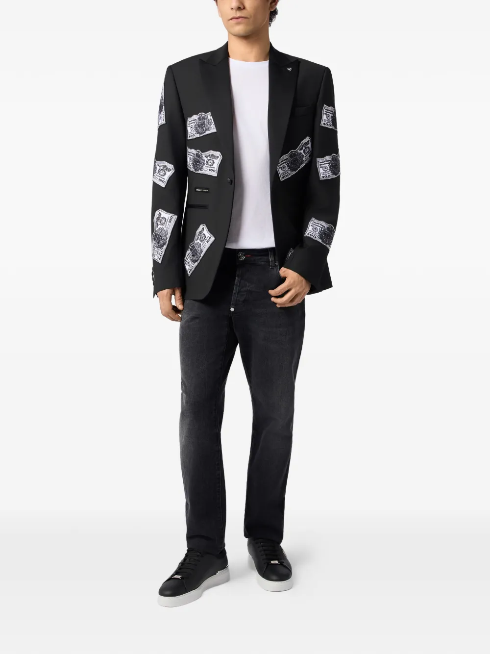 Philipp Plein Blazer verfraaid met stras Zwart