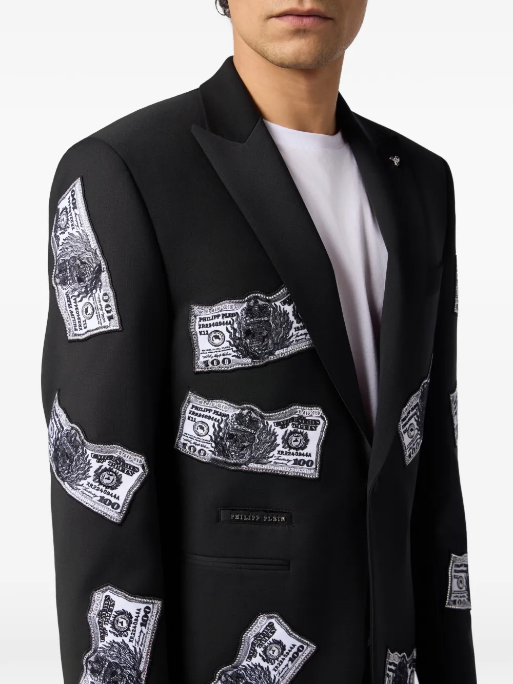 Philipp Plein Blazer verfraaid met stras Zwart