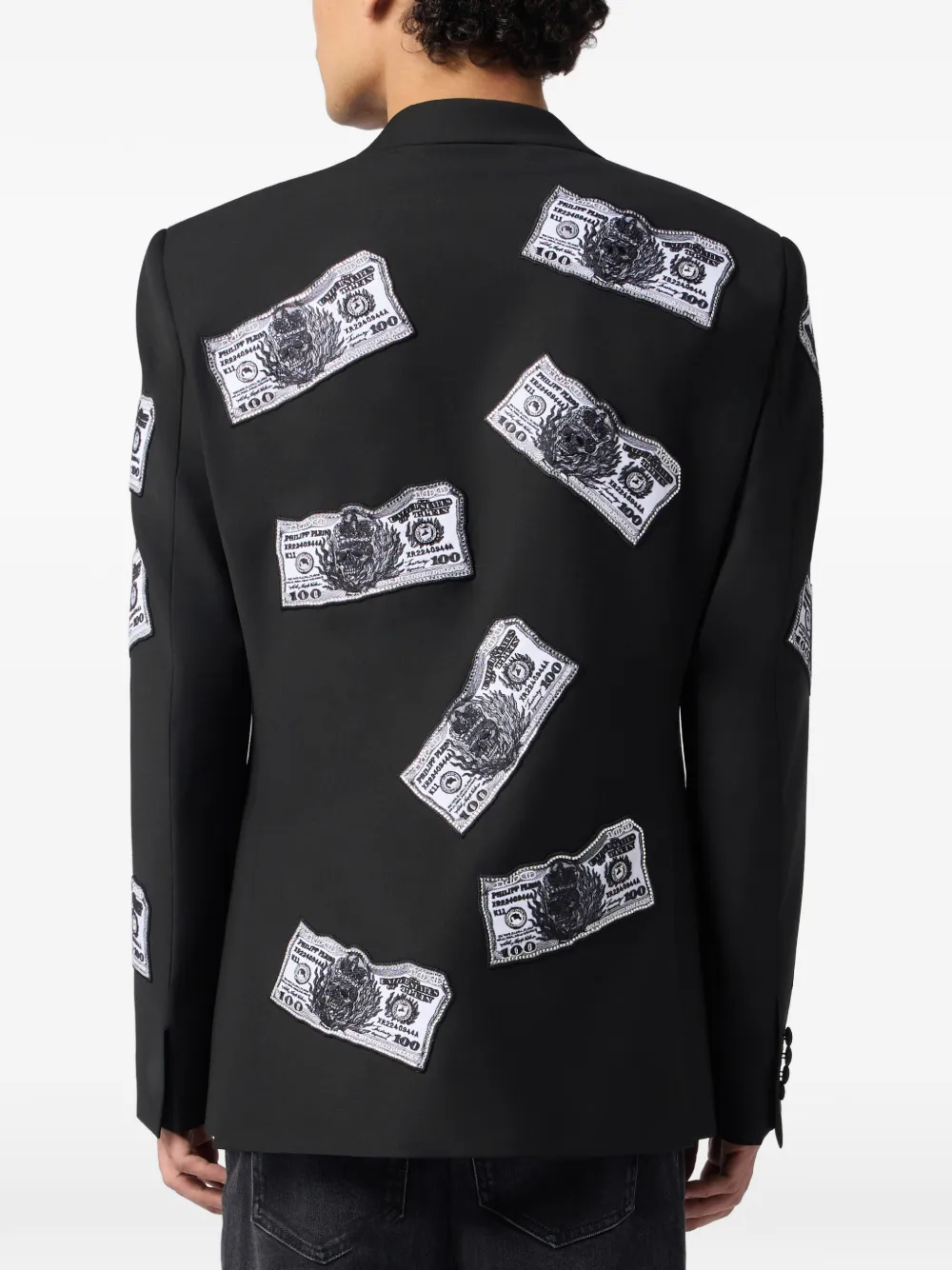 Philipp Plein Blazer verfraaid met stras Zwart