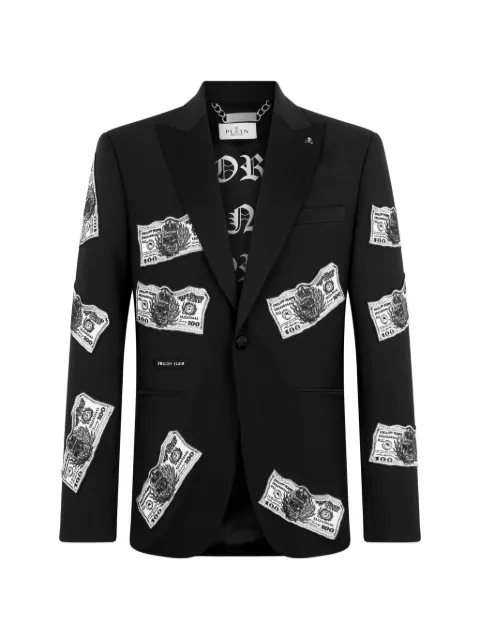 Philipp Plein strass-embellished dollars blazer