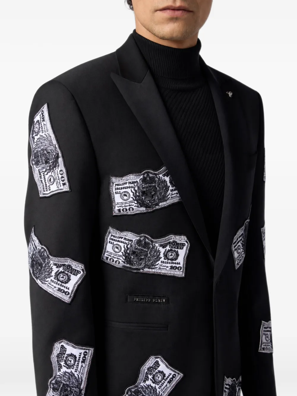 Philipp Plein Blazer verfraaid met stras Zwart
