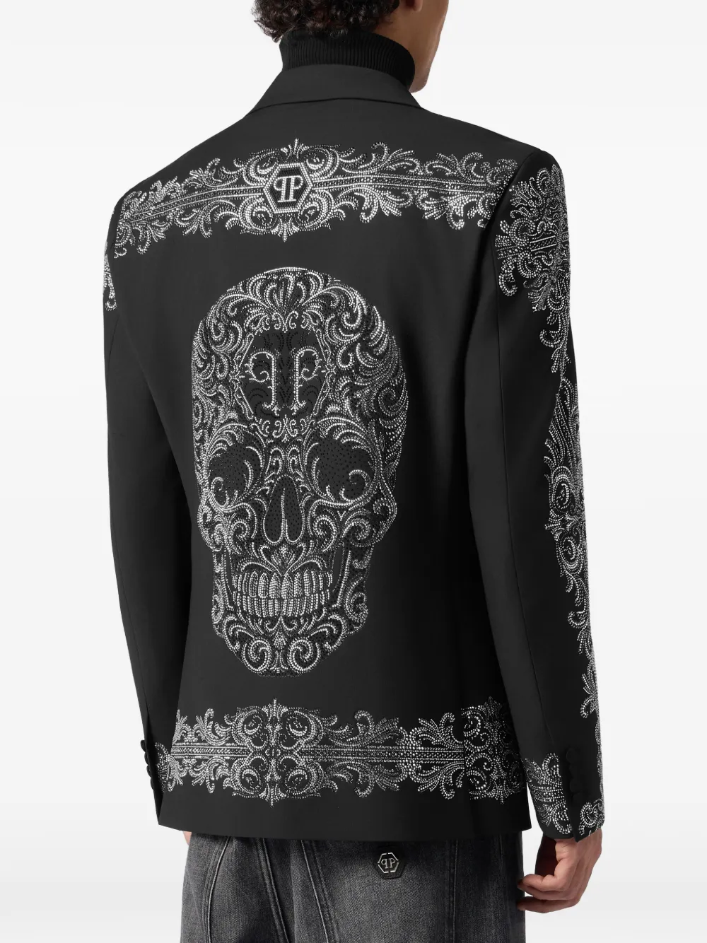 Philipp Plein Baroque blazer verfraaid met stras Zwart