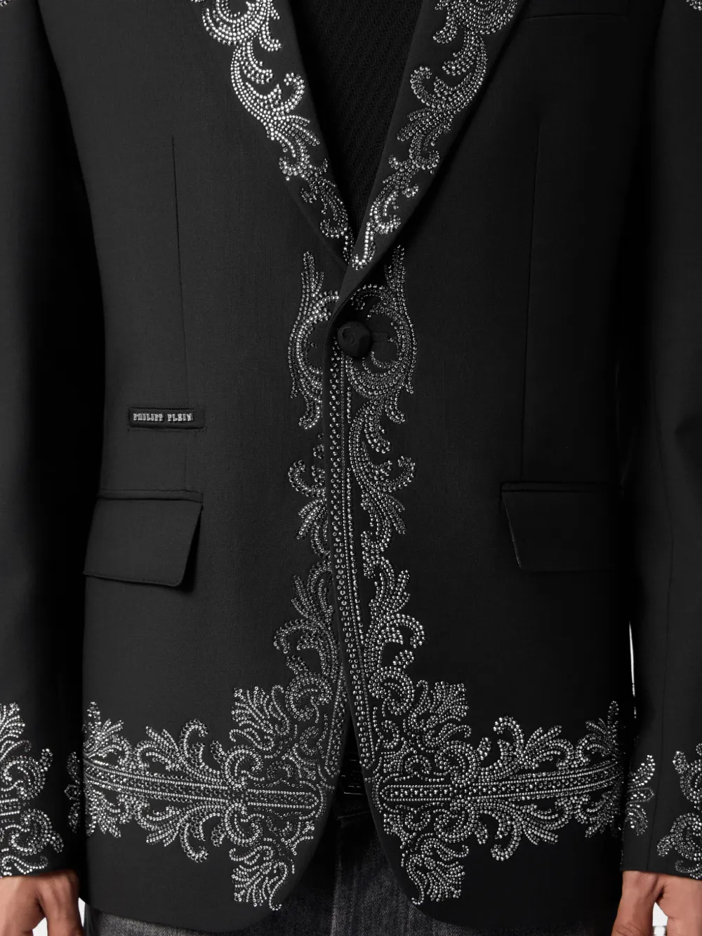 Philipp Plein Baroque blazer verfraaid met stras Zwart
