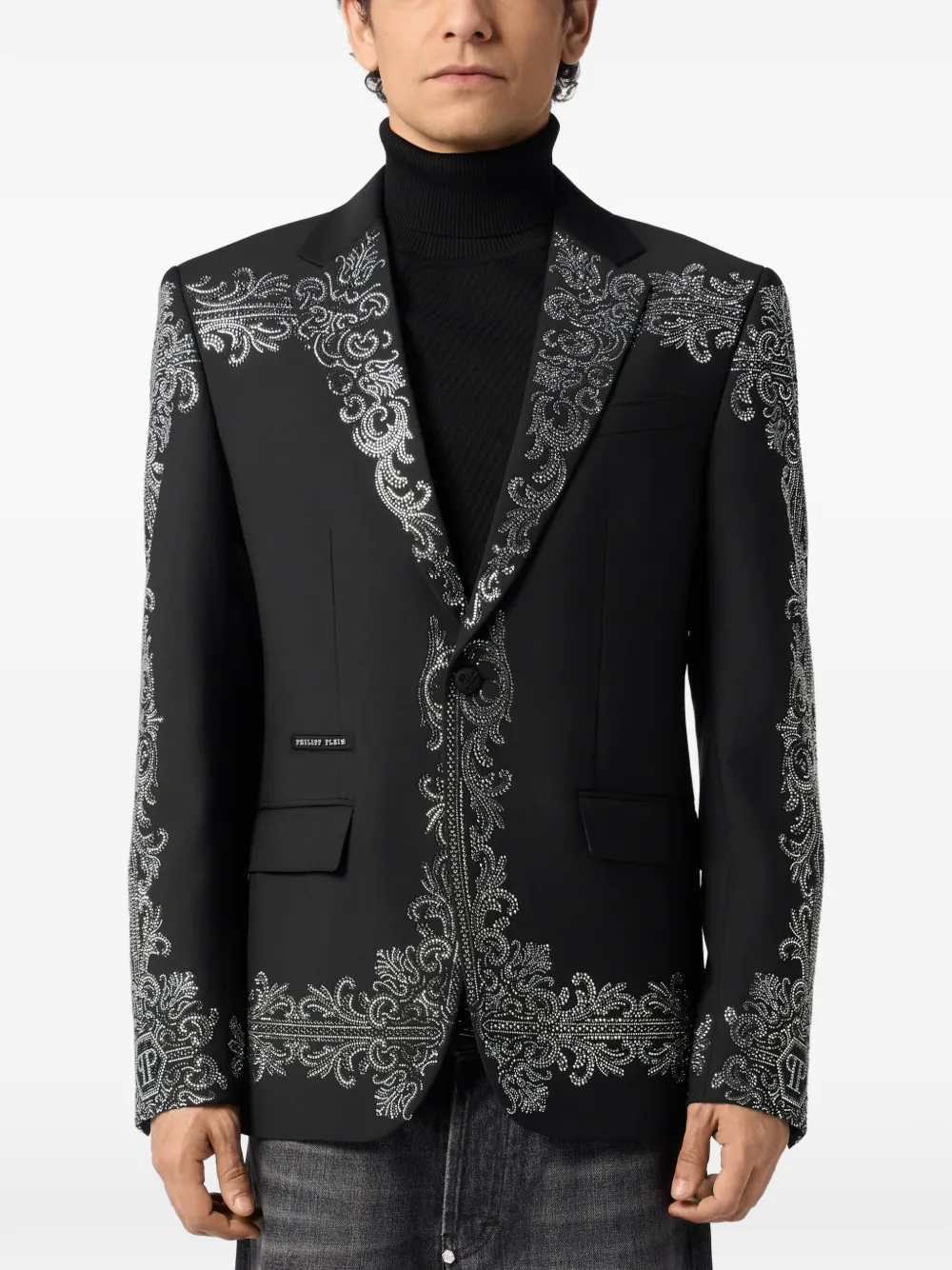 Philipp Plein Baroque blazer verfraaid met stras Zwart