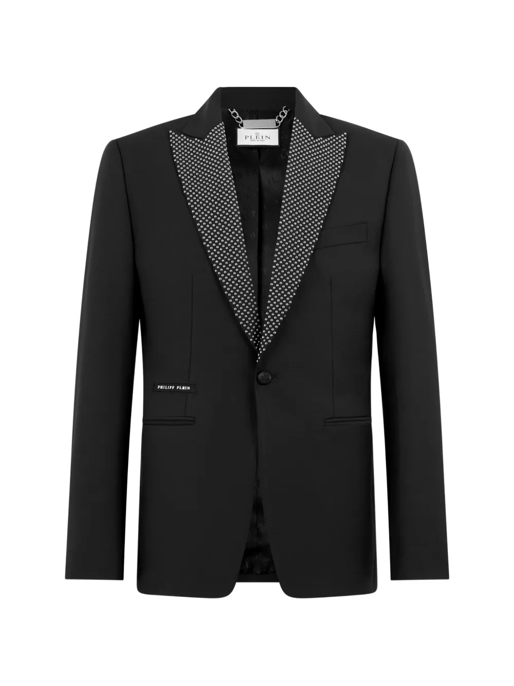 Philipp Plein embellished buttoned blazer - Black