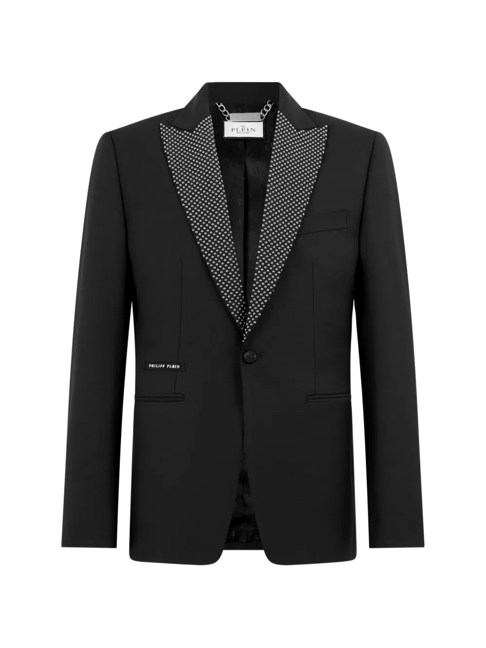 Philipp Plein embellished buttoned blazer - Black