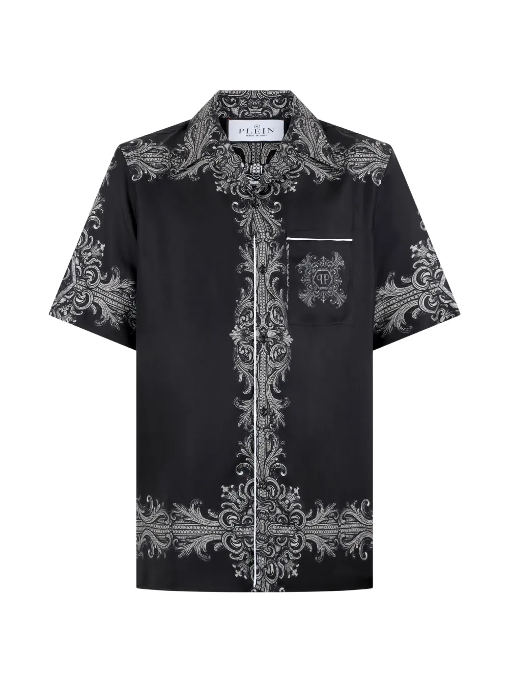 Philipp Plein Camicia con stampa barocca - Nero