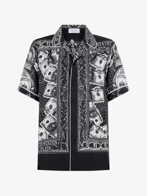 Philipp Plein Hemd mit Totenkopf-Dollar-Print