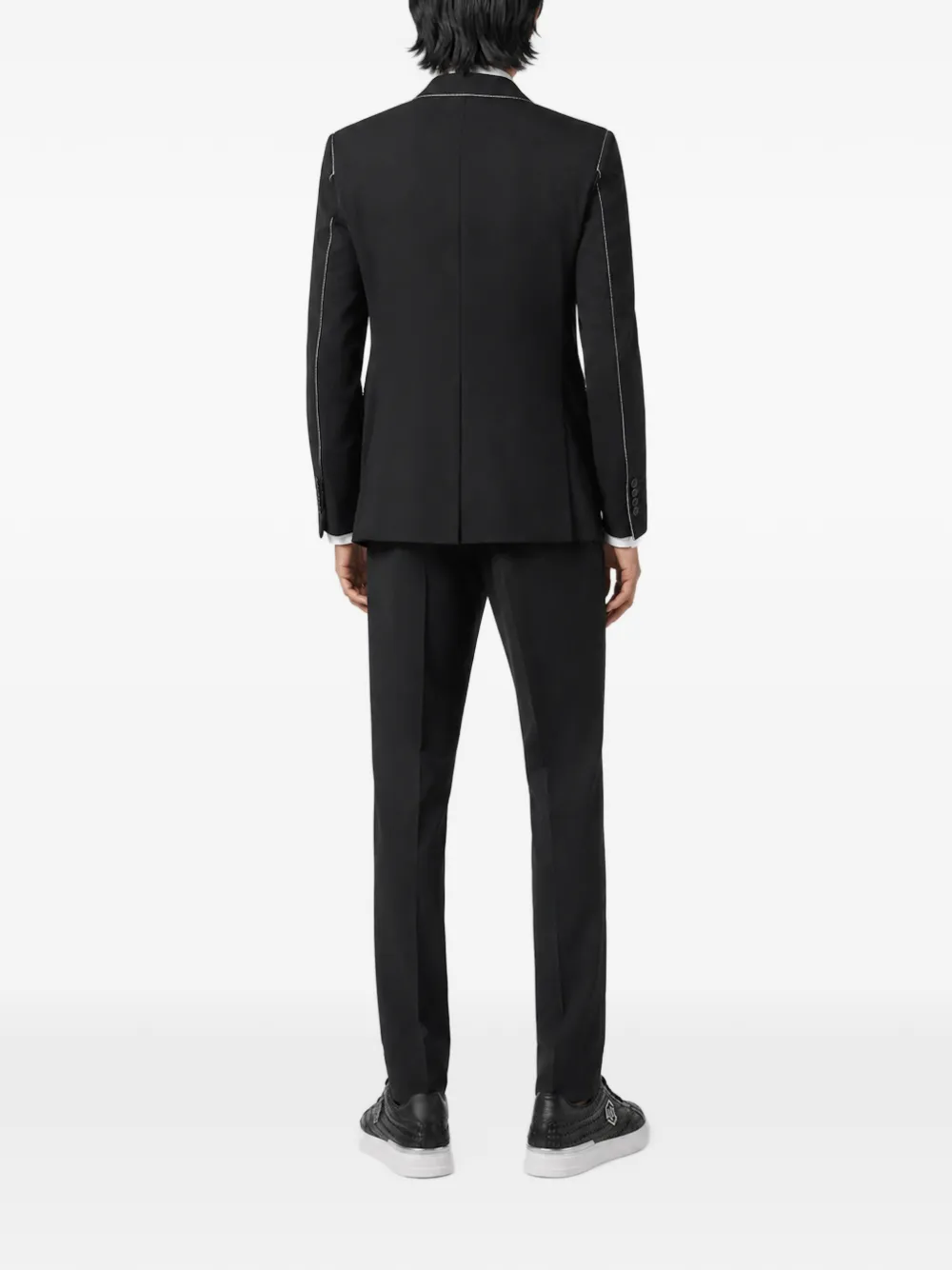 Philipp Plein Chino met geplooid detail Zwart