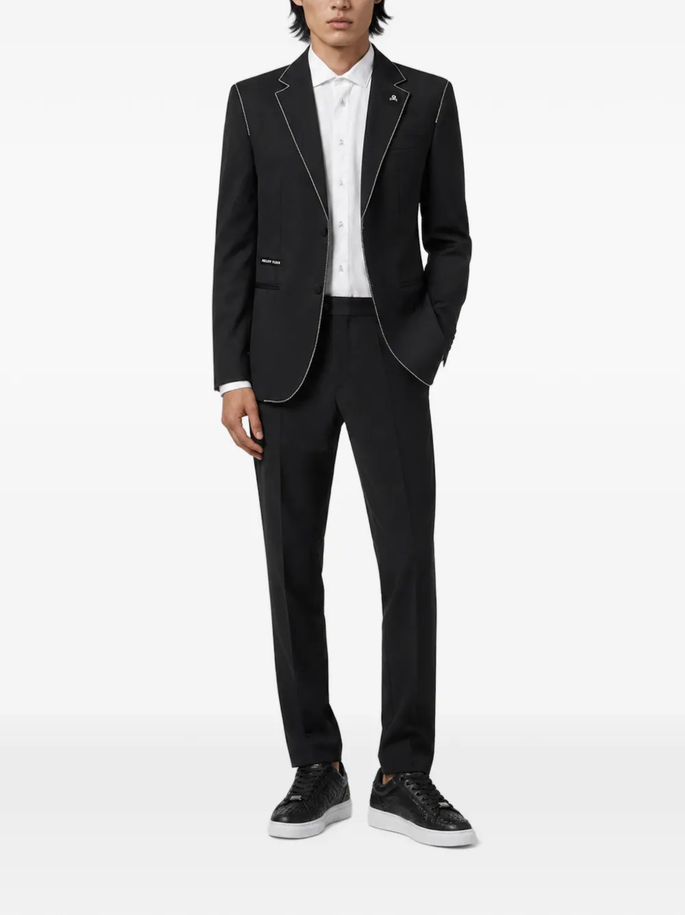Philipp Plein Chino met geplooid detail Zwart