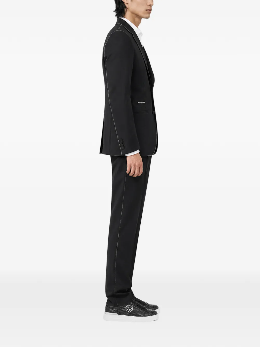 Philipp Plein Chino met geplooid detail Zwart