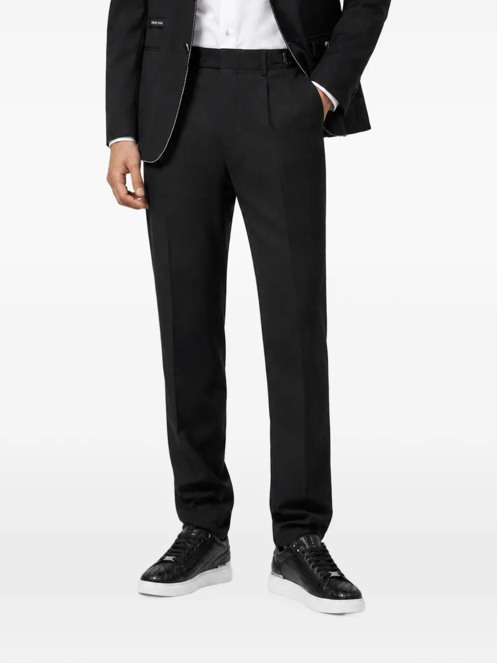 Philipp Plein Chino met geplooid detail Zwart