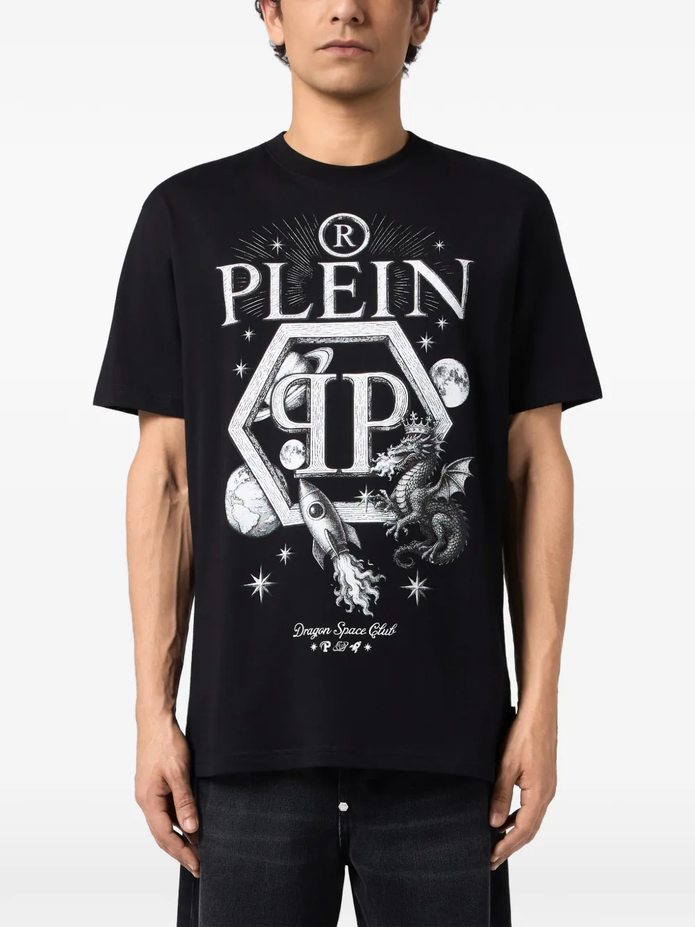 Philipp Plein Hexagon T-shirt met print Zwart