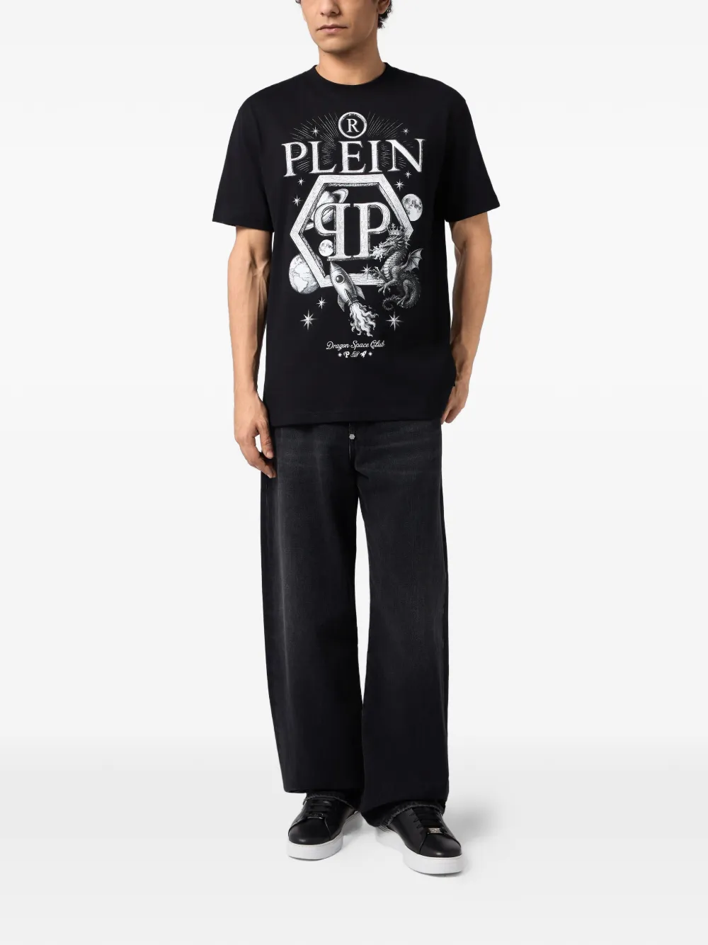 Philipp Plein Hexagon T-shirt met print Zwart