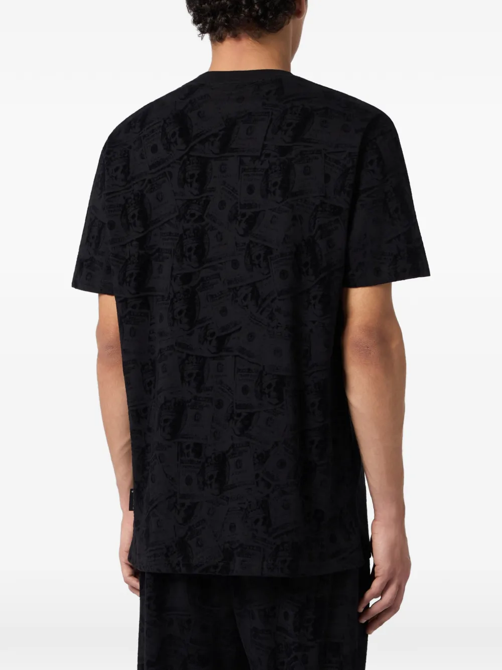 Philipp Plein T-shirt met dollar-print en ronde hals Zwart