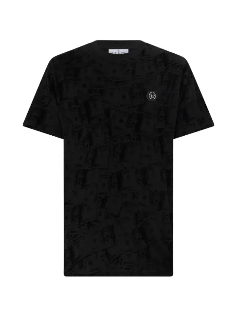 Philipp Plein dollar-print logo-plaque t-shirt