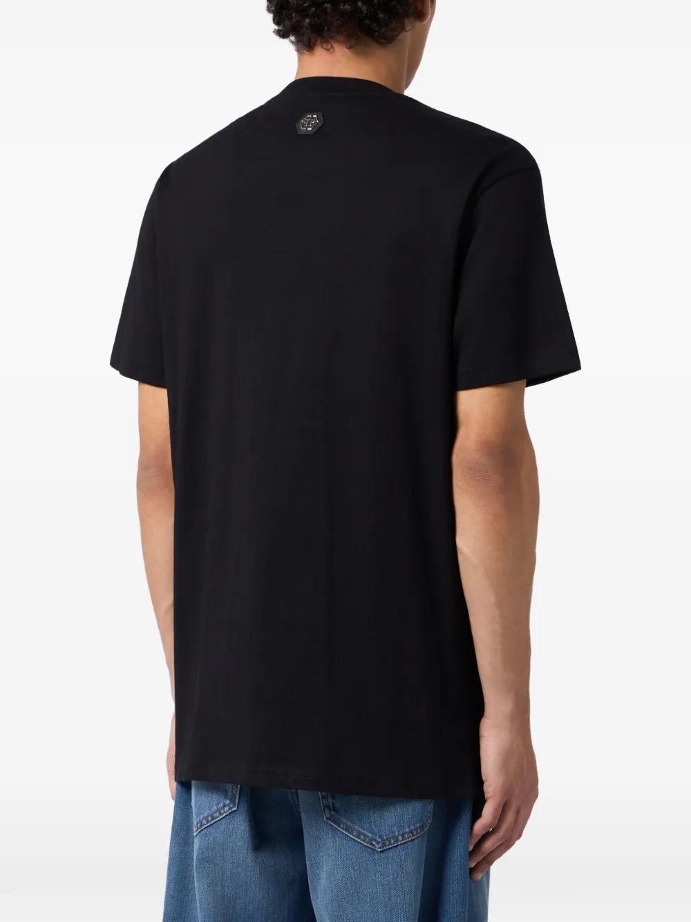 Philipp Plein T-shirt met ronde hals en doodskop steentjes Zwart
