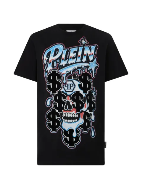 Philipp Plein skull-print crystal-embellished T-shirt