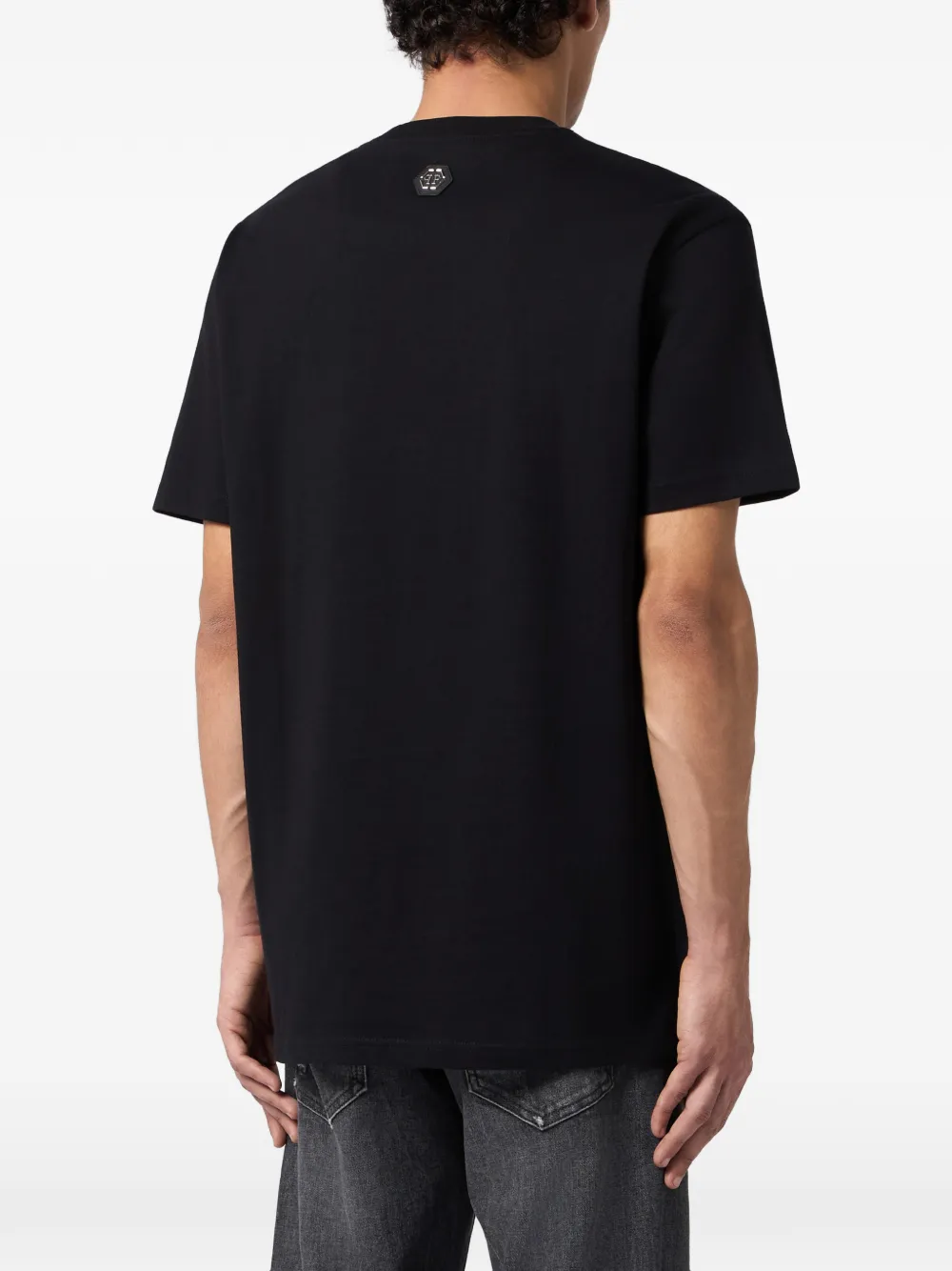Philipp Plein T-shirt met doodskopprint verfraaid met kristallen Zwart