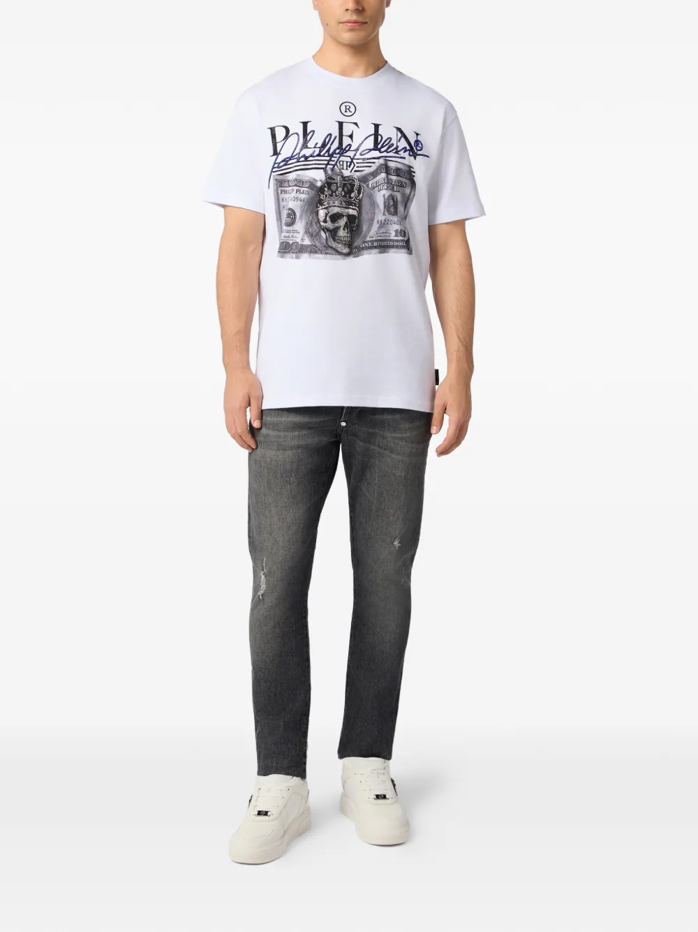 Philipp Plein T-shirt met ronde hals en dollardetail Wit