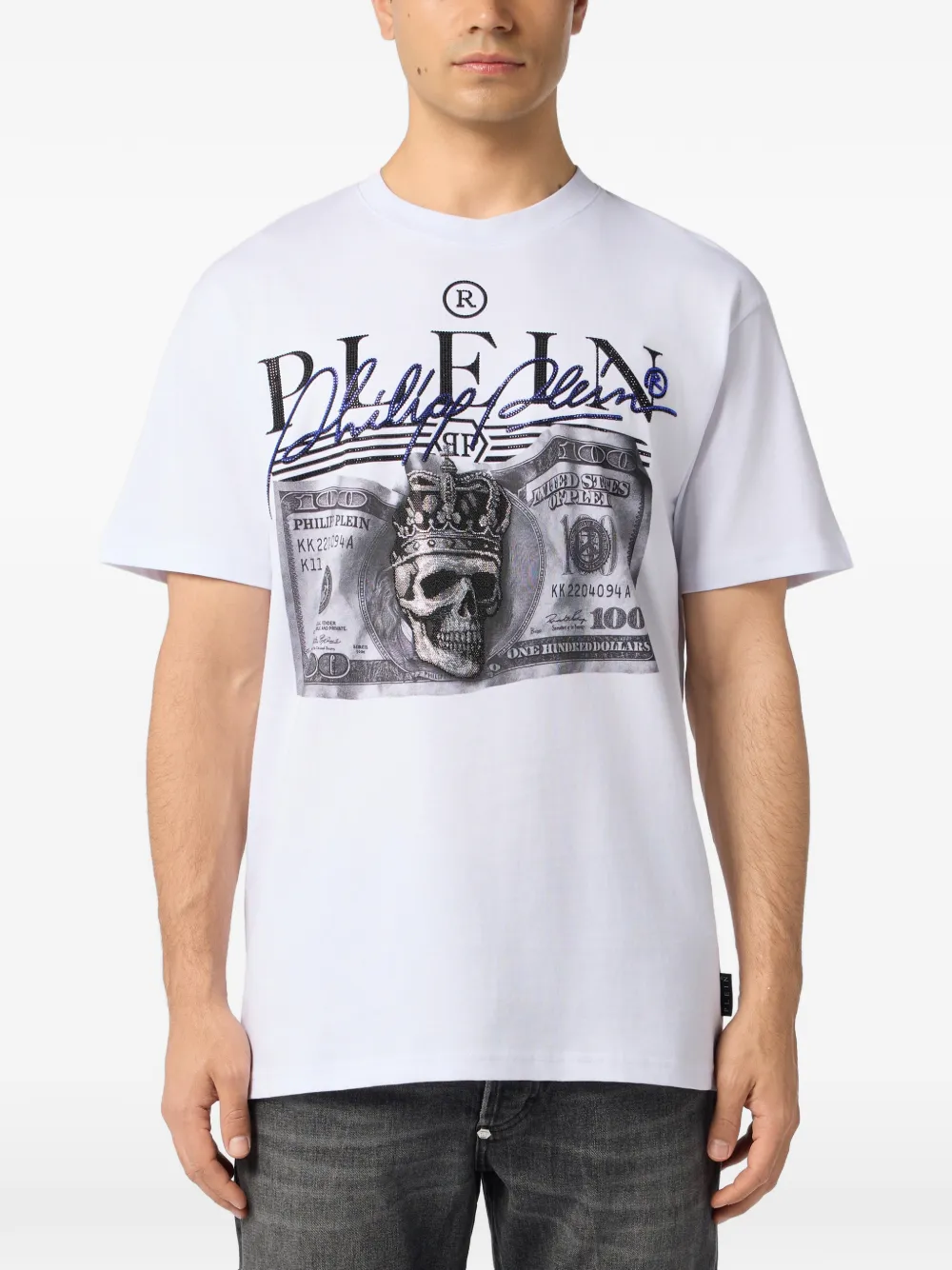 Philipp Plein T-shirt met ronde hals en dollardetail Wit