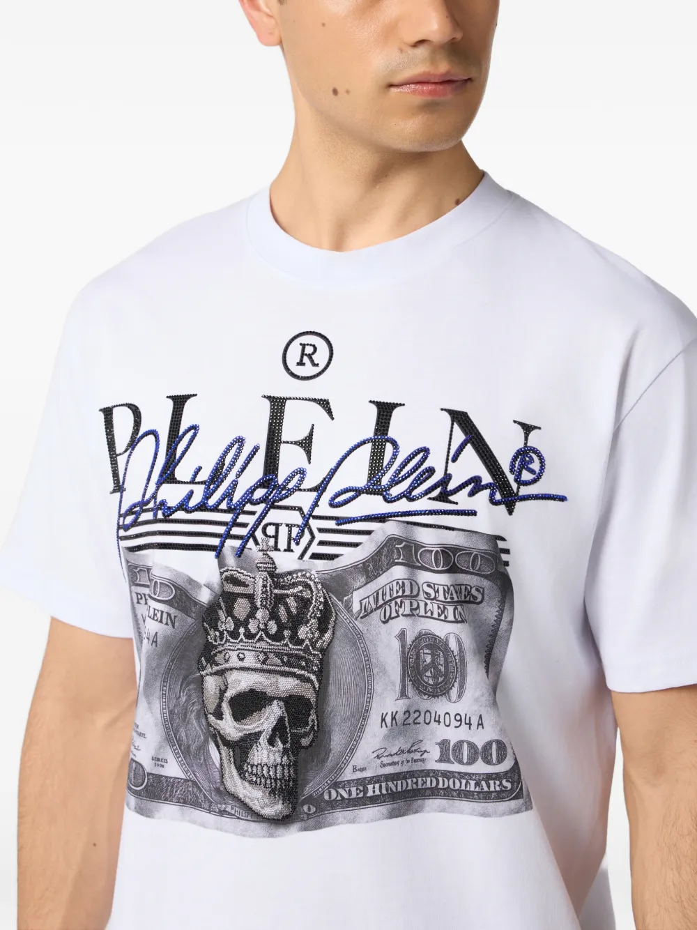 Philipp Plein T-shirt met ronde hals en dollardetail Wit