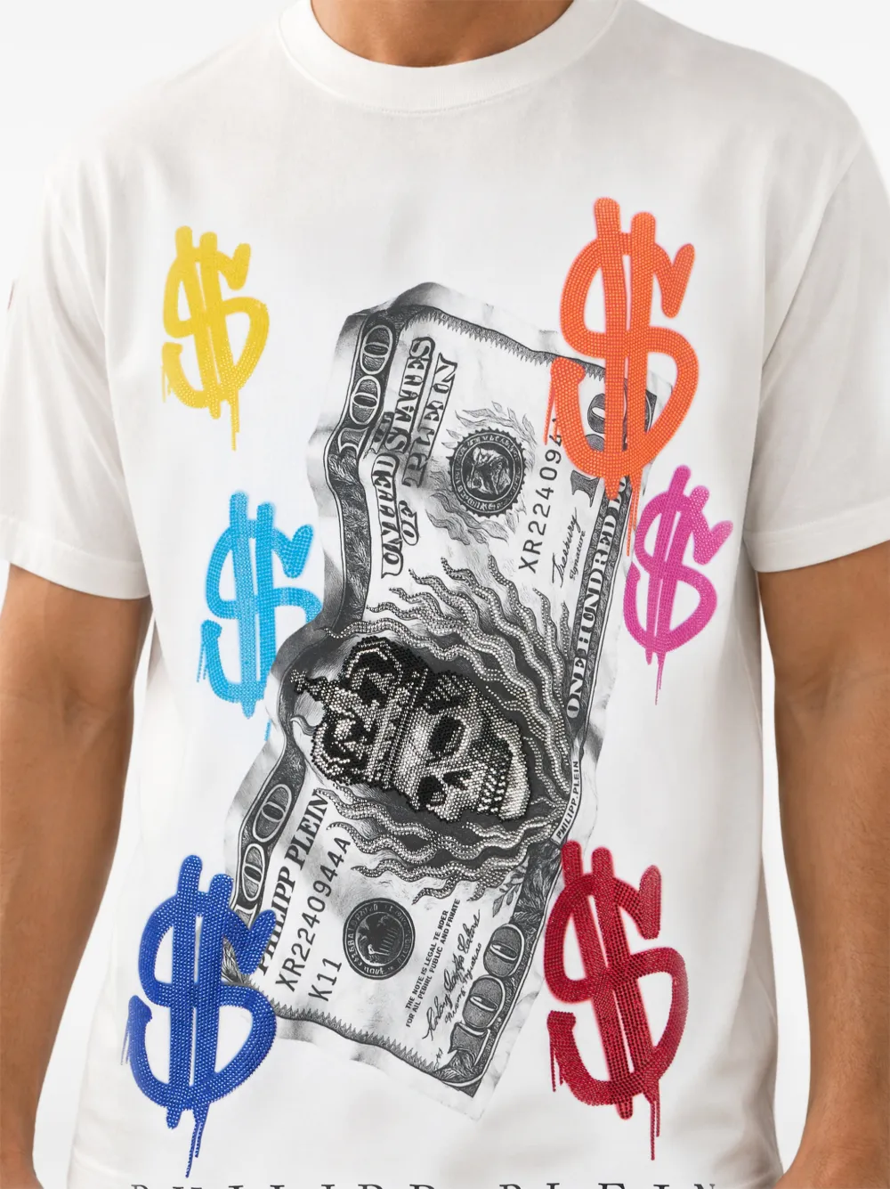 Philipp Plein T-shirt met Dollar logo Wit