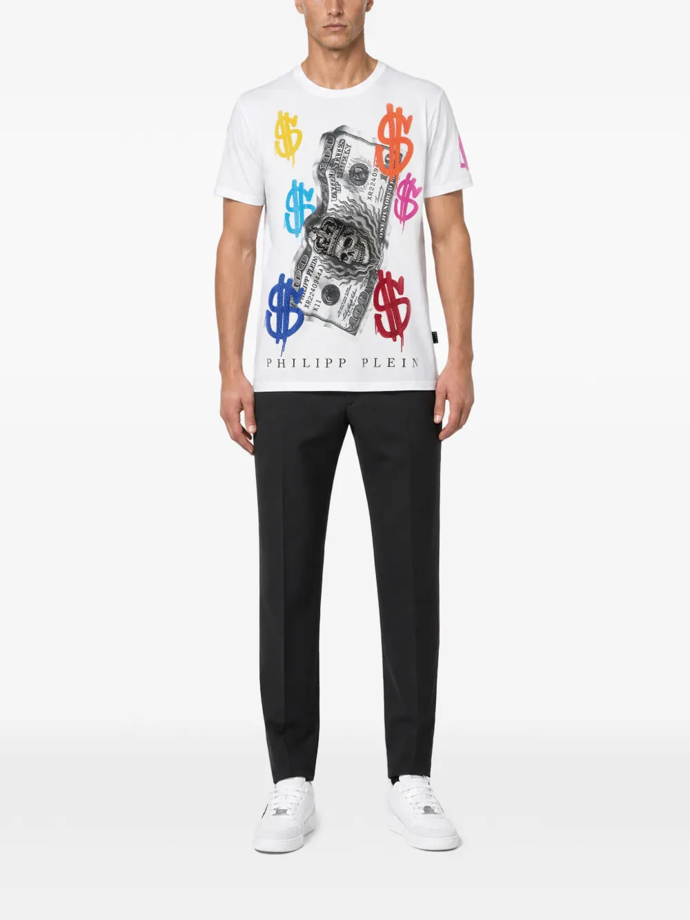 Philipp Plein T-shirt met Dollar logo Wit
