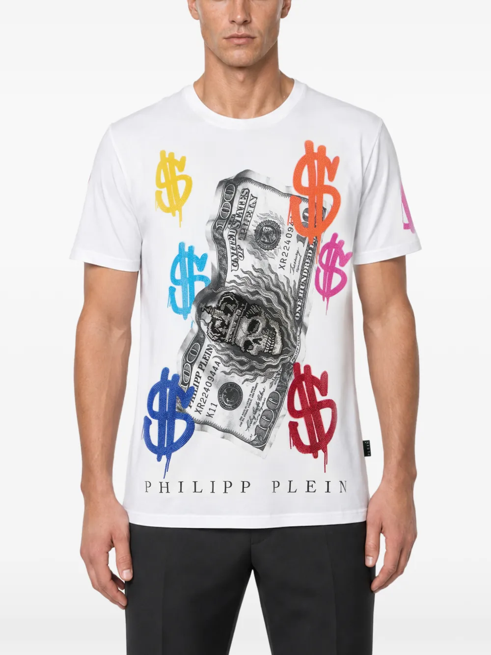Philipp Plein T-shirt met Dollar logo Wit