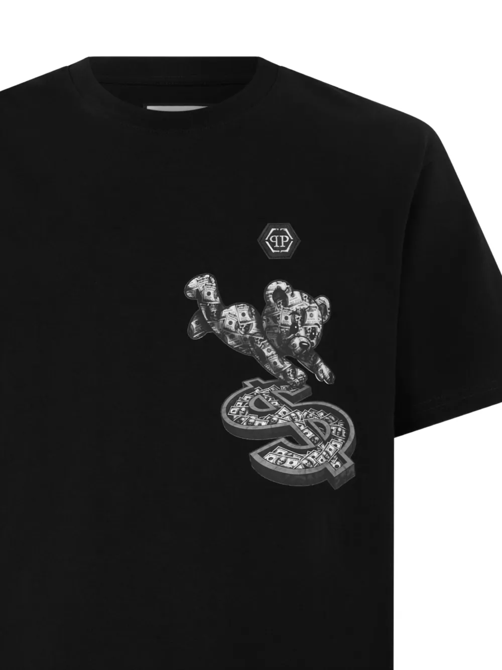 Philipp Plein T-shirt met teddybeerpatch Zwart