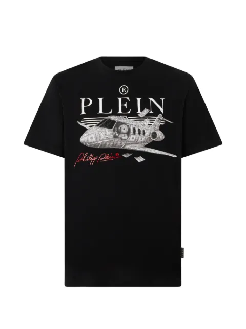 Philipp Plein round-neck T-shirt Teddy Plane stones