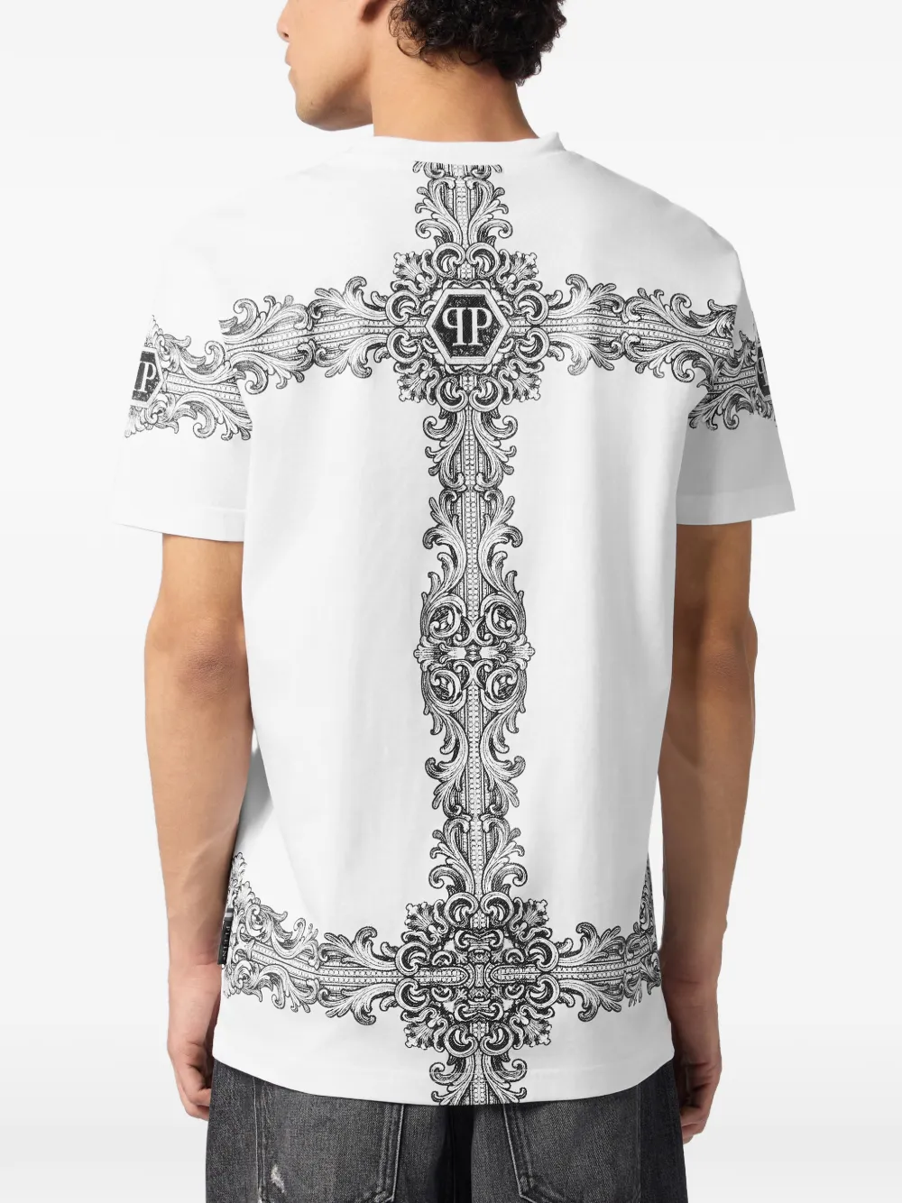 Philipp Plein Baroque Skull T-shirt Wit
