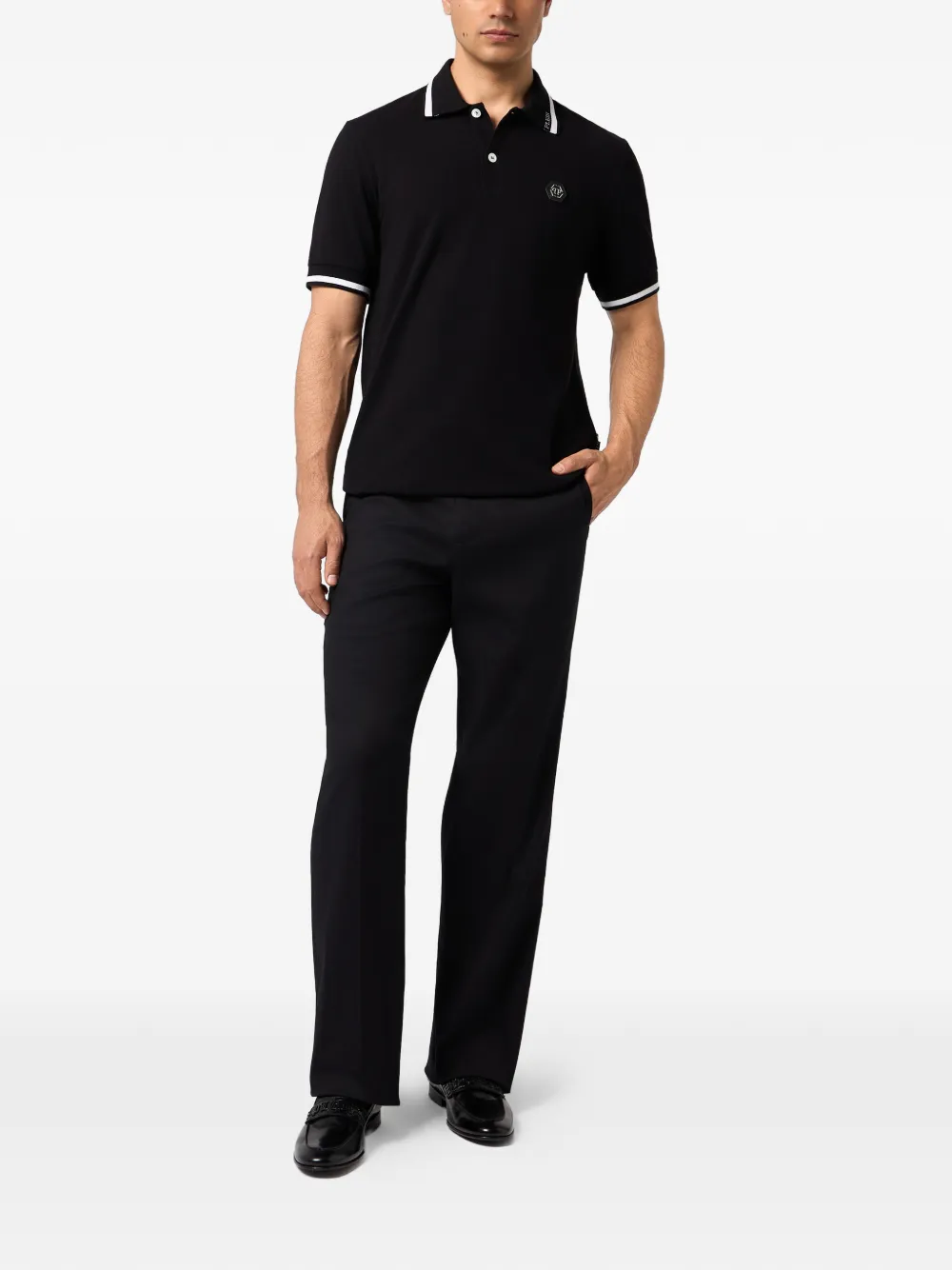 Philipp Plein Poloshirt met logoplakkaat Zwart