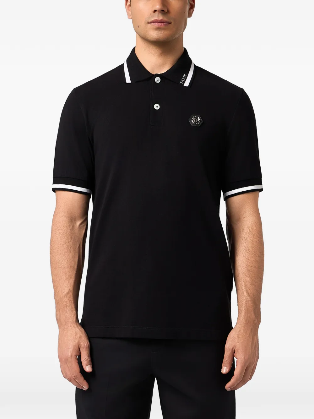 Philipp Plein Poloshirt met logoplakkaat Zwart