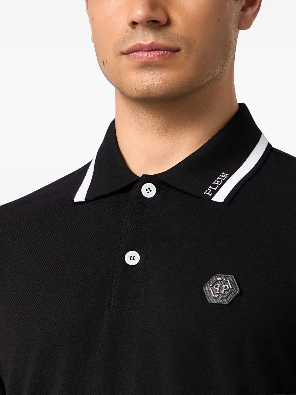 Philipp Plein Poloshirt met logoplakkaat Zwart
