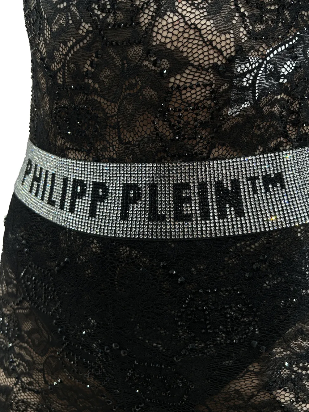 Philipp Plein Legging met monogram stras Zwart