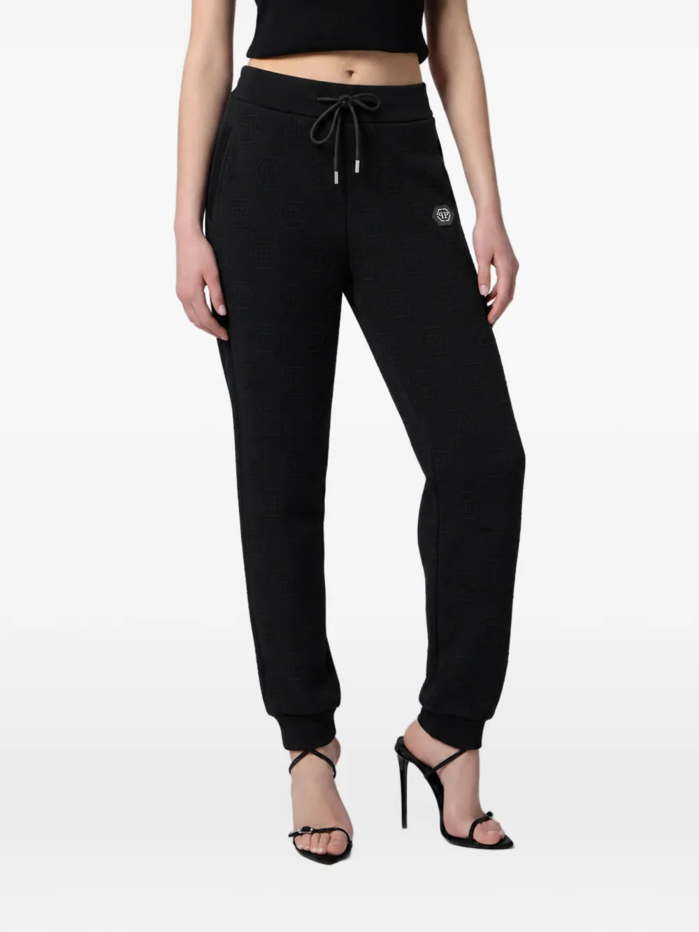 Philipp Plein Trainingsbroek met monogram Zwart
