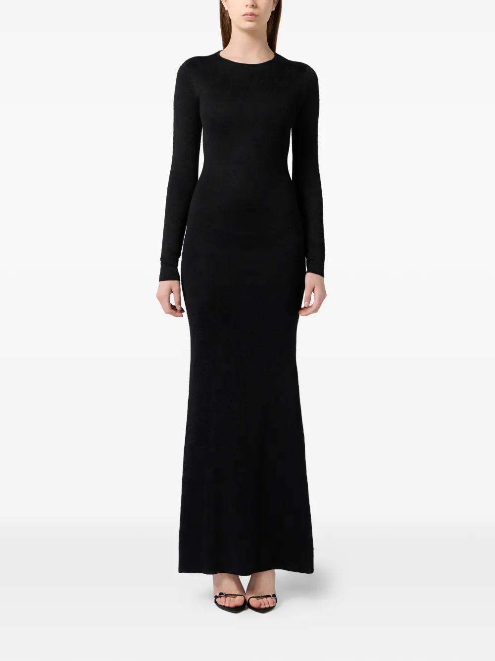 Philipp Plein Maxi-jurk met open rug Zwart